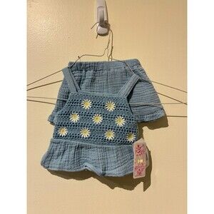 NWT Btween Baby Blue Knit Daisy Outfit‎ - 3-6M